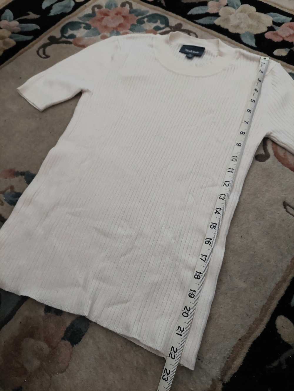 ModCloth Cream Ribbed Short-Sleeve Sweater - Picture 5 of 6